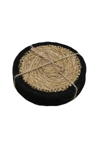 Seagrass Coasters Set - Black