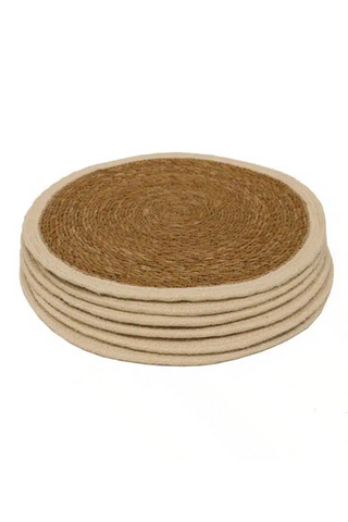 Round Seagrass/ Jute Placemat - White