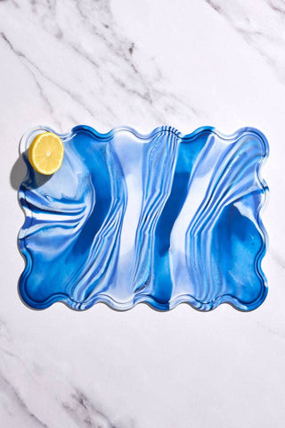 STYLD. Chopping Boards (Set of 2) Swirl + Solid: Azure