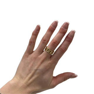 18k Gold Link Chain Ring