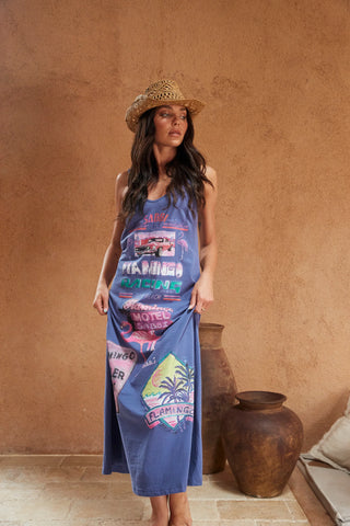 Flamingo Racing Maxi Dress - Purple