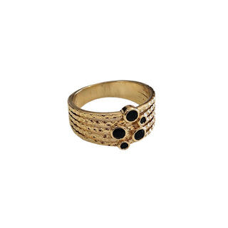 18k Gold Layered Onyx Ring