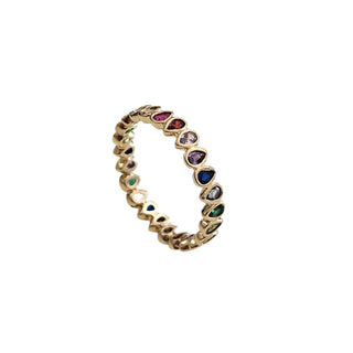 18k Gold Multi CZ Ring