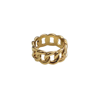 18k Gold Link Chain Ring