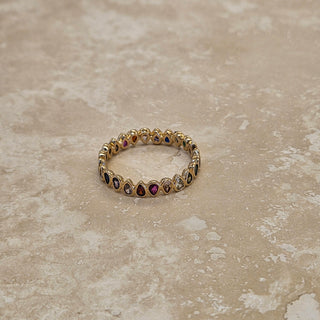 18k Gold Multi CZ Ring