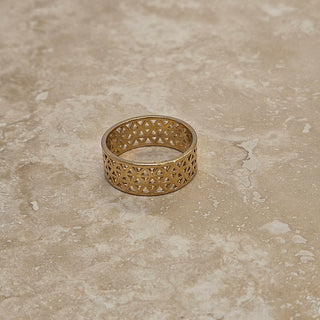 18k Gold Ecran Fleuri Ring