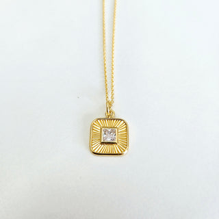 Topaz Vintage Pendant on a Fine Curb Link Chain