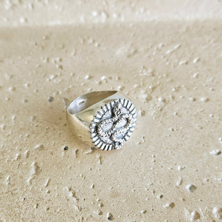 Snake Coin Signet Ring