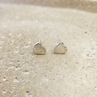 Heart Studs - Silver