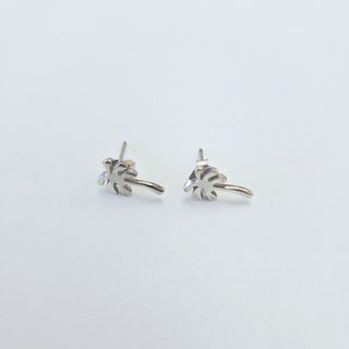 Palm Tree Paradise Earrings - Silver