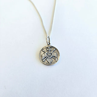 Harmony Coin Pendant on a Fine Cable Chain - Silver