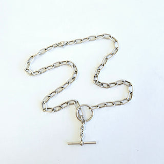 Fob Cable Chain Necklace - Silver