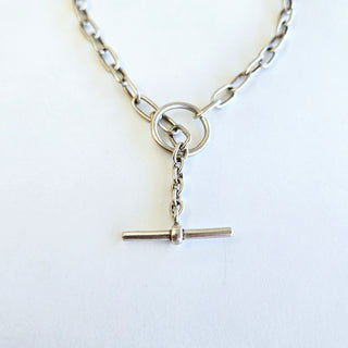 Fob Cable Chain Necklace - Silver