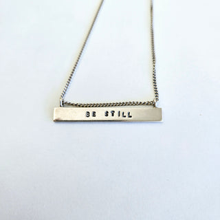 Be Still Bar Necklace - Silver