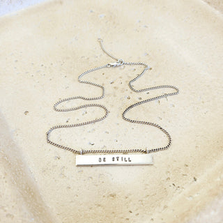 Be Still Bar Necklace - Silver