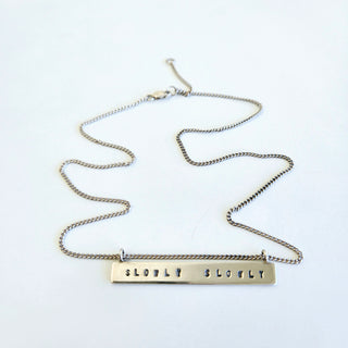 Slowly Slowly Bar Necklace - Silver