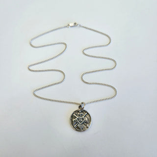 Harmony Coin Pendant on a Fine Cable Chain - Silver