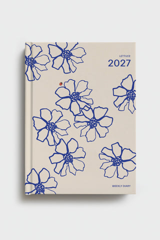 2027 Weekly Diary - Blue Flowers