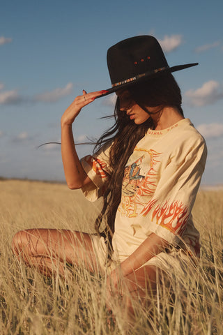 **PRE-ORDER** The Very Oversized Flaming Cowboy Tee - Sand