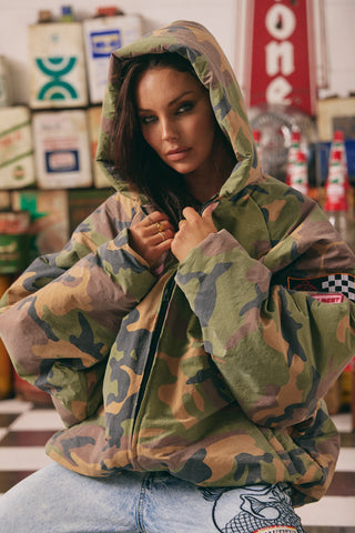**PREORDER** The Be Kind Bomber Jacket - Camo