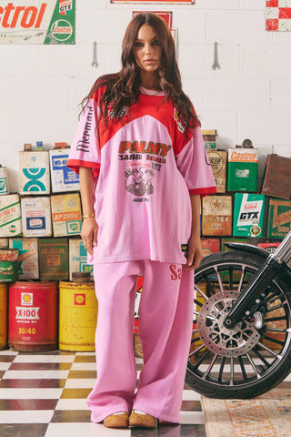 The Very Oversized Mermaid Racing Tee - Pink