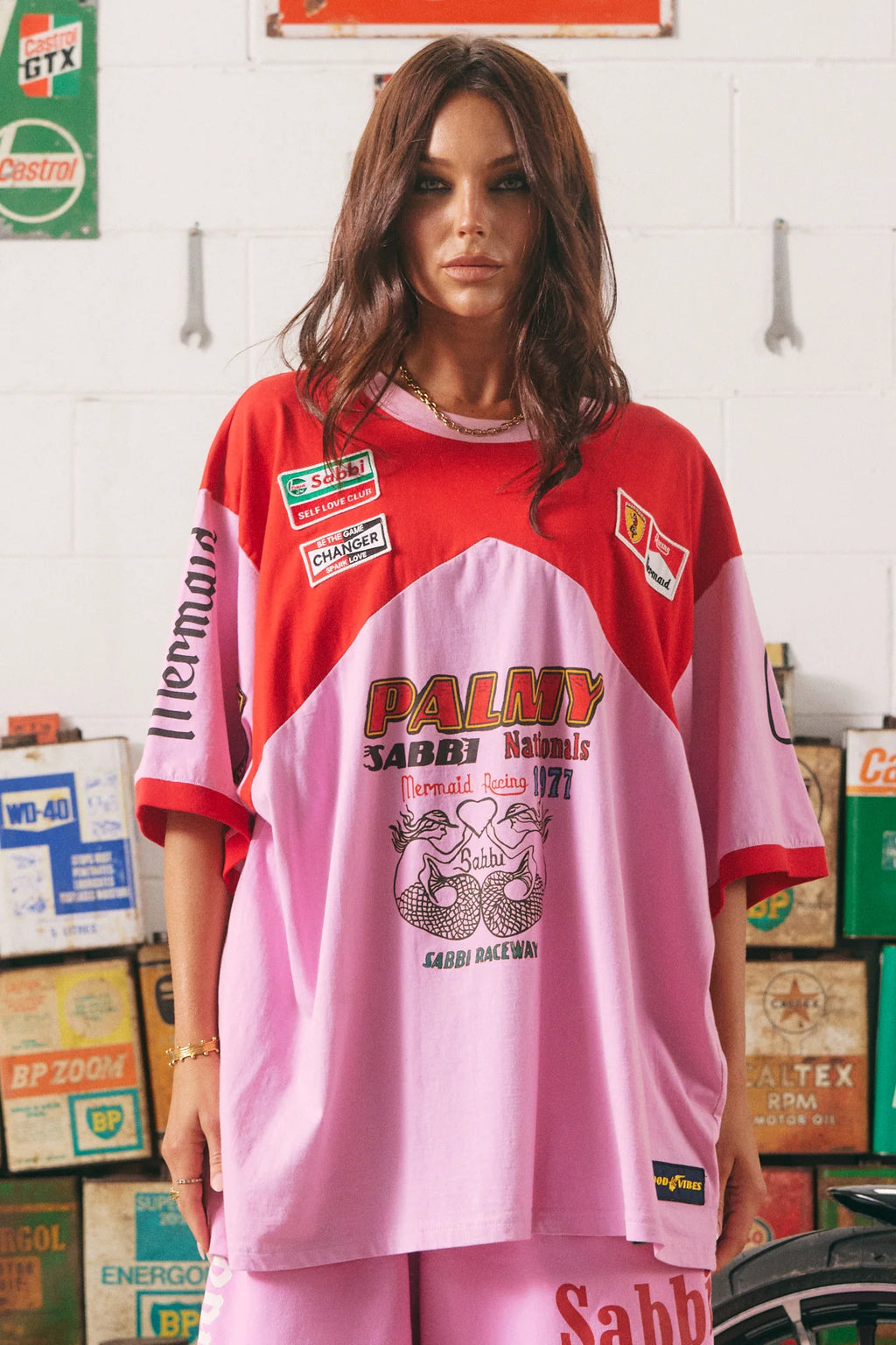 The Very Oversized Mermaid Racing Tee - Pink – Gathered Collab