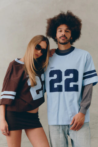 22 Motion Tee - Powder Blue & Navy