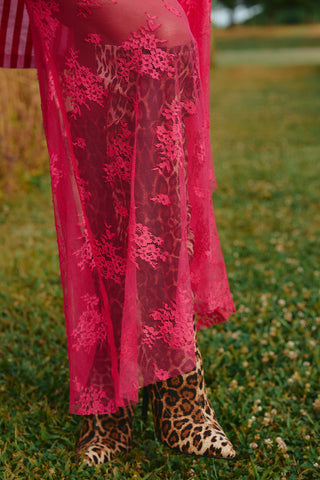 The Lace Maxi Skirt - Pink