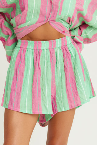 The Boxer Short - Pop Stripe Green