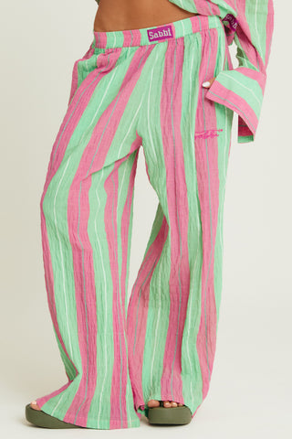 The Mexicola Pants - Pop Stripe Green