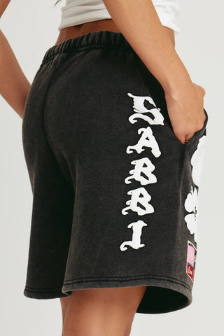 The Happy Hibiscus Shorts - Black