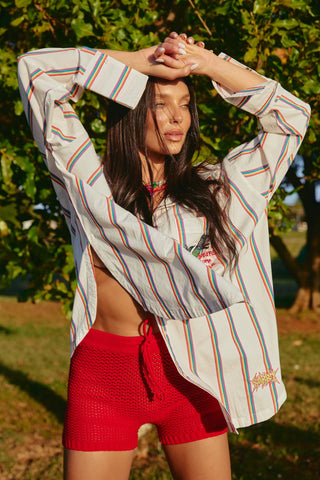 The Plain Knit Bike Shorts - Red