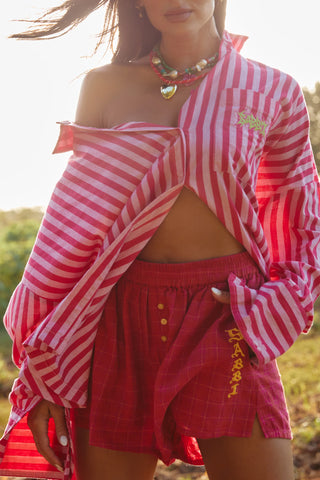 The Don Julio Shirt - Sunflower Fields - Pink Stripe