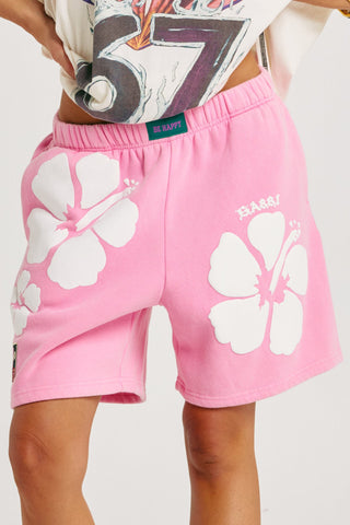 The Happy Hibiscus Shorts - Pink