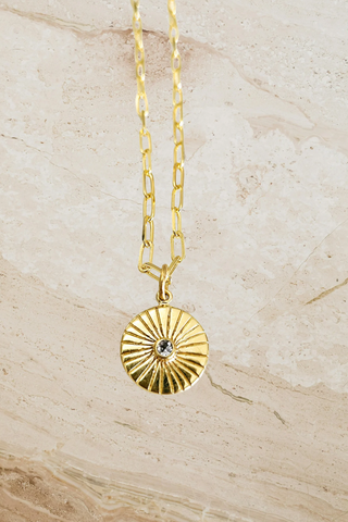 Topaz Gold Sun - Paper Link Chain