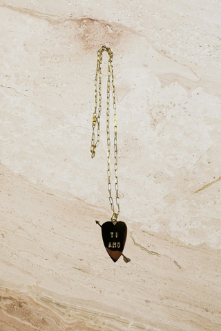 Ti Amo Pendant on a Paper Link Chain