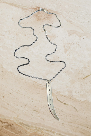 Tusk Tag Forever Pendant on a Diamond Cut Chain - Silver