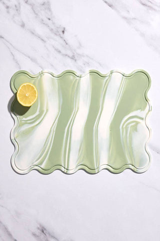 STYLD. Chop. Chopping Boards (Set of 2) Swirl + Solid: Pistachio