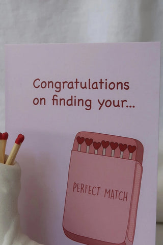 Perfect Match Love Greeting Card, Anniversary, Wedding