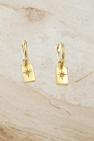 Mini Compass Tag Sleepers - Gold