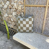 TAUPE CHECK CUSHION BY A COMPANY OF FRIENDS