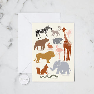 A Is for Animals Greeting Card