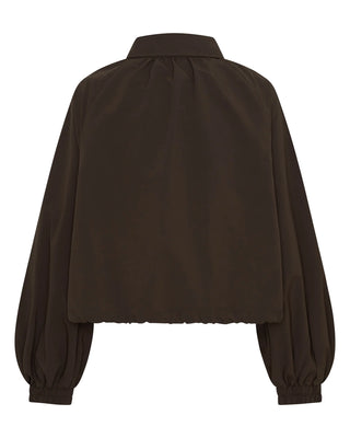 Fight Night Zip Windbreaker - Brown & Cream