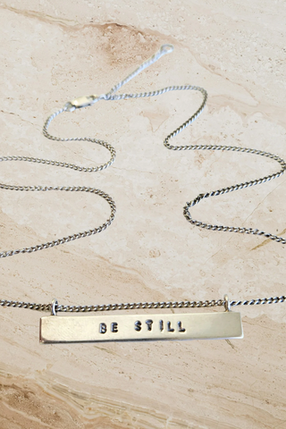 Be Still Bar Necklace - Silver