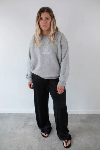 Embroidery Sweater - Marle Grey