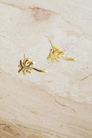 Palm Tree Paradise Earrings - Gold