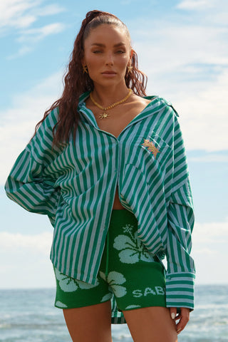 The Don Julio Shirt - Seas The Day - Blue & Green Stripe