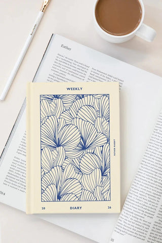 2026 Weekly Diary - Prussian Blue Floral