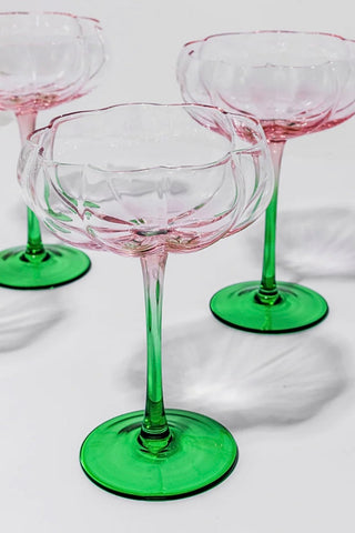 Petal Cocktail Glasses Watermelon - Set of 4