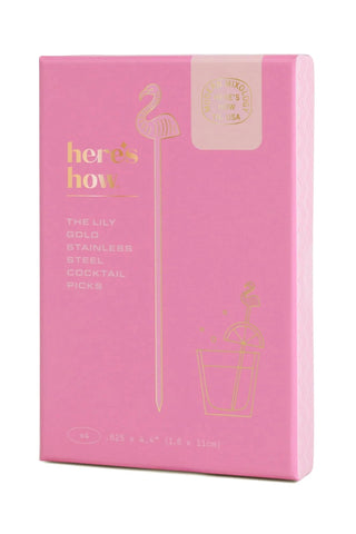 Lily Flamingo Cocktail Picks - Set of 4